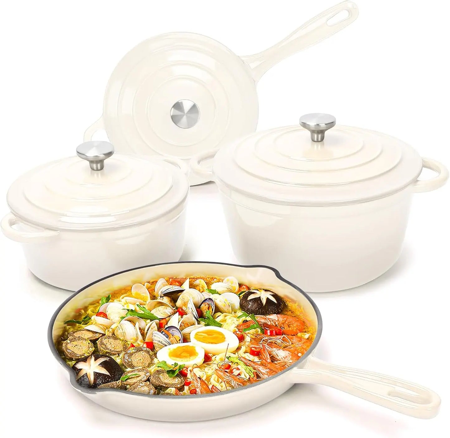 7-Piece Enameled Cast Iron Cookware Set